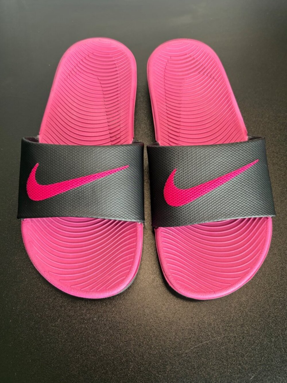 Nike Kawa Slides Black Pink Youth 3Y EU35 Fits Women's 5 Sandals